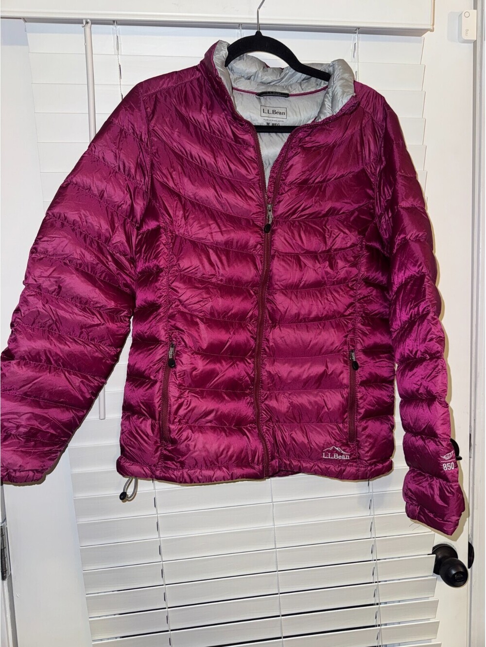 LL Bean Ultralight 850 Down Jacket Women's M Pink Purple Pertex Quantum DownTek